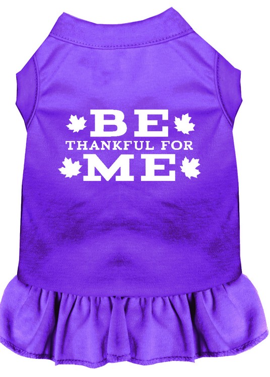 Be Thankful for Me Screen Print Dress Purple Med